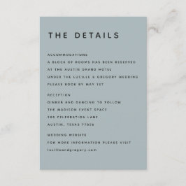 Modern Slate Editorial All Caps Enclosure Card Tilläggskort
