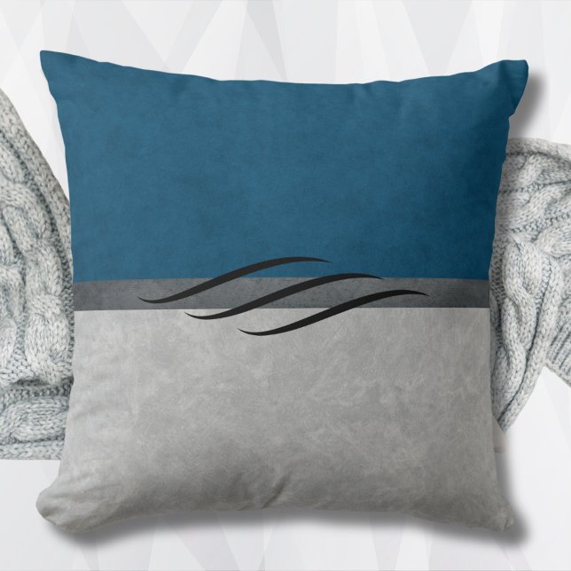 Modern Slateblå Inredningskudde Kudde (Contemporary Slate Blue Home Décor Pillow)