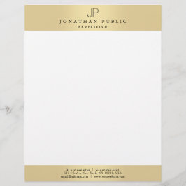 Modern slätt för glamorös Monogram för Faux guld- Brevhuvud