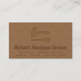Modern slätt, trä, servar handymannen visitkort