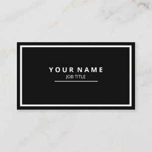 Modern Sleek Black Front White Brev och Back Visitkort