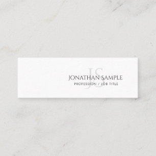 Modern Sleek Elegant Monogram Plain Trendig Mini Visitkort