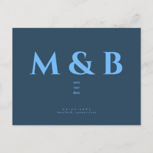Modern Sleek Teal Bröllop spara datum Vykort