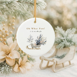 Modern Sleigh Photo Keepsakjul Julgransprydnad Keramik