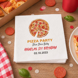 Modern Slice Slice Baby Pizza 1-årsfest Pappersservett