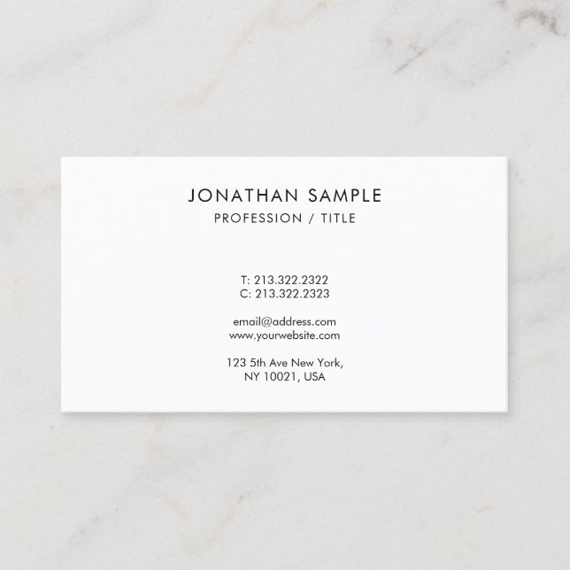 Modern Slick Enkel Design Mall Monogram Visitkort (Framsida)