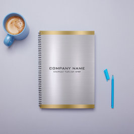 Modern Slick Silver & Guld Metallic Struktur Anteckningsbok