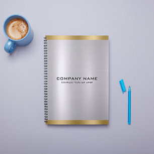Modern Slick Silver & Guld Metallic Struktur Anteckningsbok