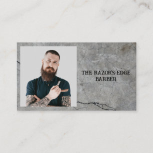 Modern Slick Svart och Grå Barberare Visitkort
