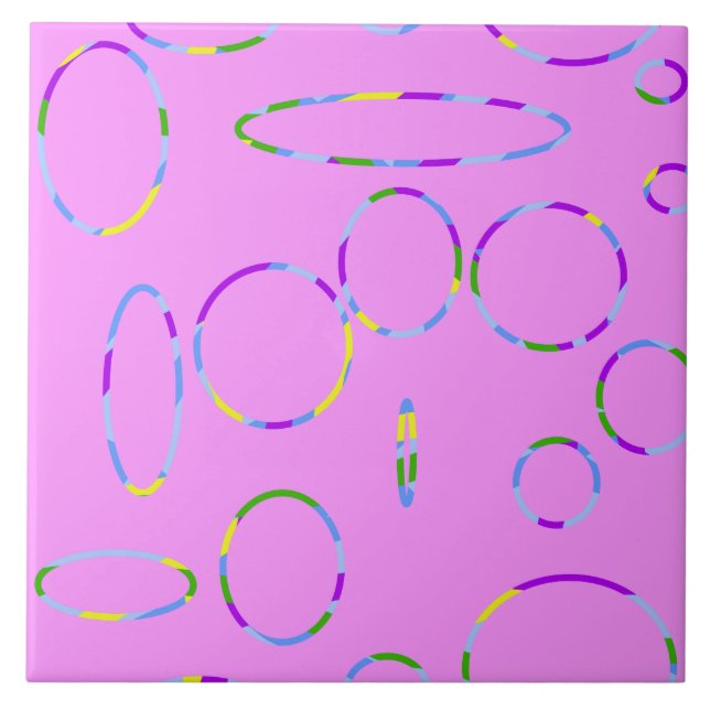 Modern slingor på keramik Tile för Rosa Magenta Kakelplatta (Framsidan)