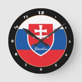 Modern Slovakiens Flagga - Slovakiens hem/design Rund Klocka