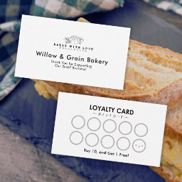 Modern Small Bakery Bread Logo Loyalty Reward Visitkort