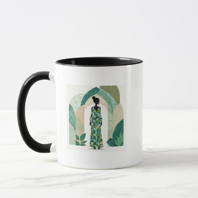 Modern smaragdgrön silhuett kaffemugg (Vänster)