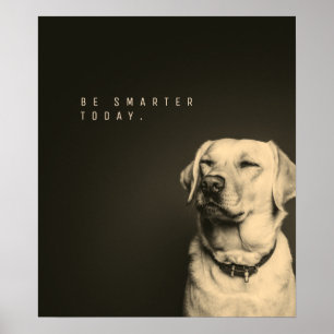Modern smart hund i stil omfattar sepia stil poster