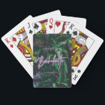 Modern, smart lila, giftig, neon bachelorette casinokort<br><div class="desc">Modern,  smart lila,  girig nyare bachelorette-partidesign</div>