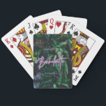 Modern, smart lila, giftig, neon bachelorette casinokort<br><div class="desc">Modern,  smart lila,  girig nyare bachelorette-partidesign</div>