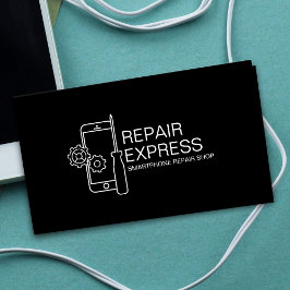 Modern SmartPhone-reparation, svart och vit Visitkort