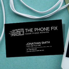 Modern SmartPhone-reparation, svart och vit Visitkort