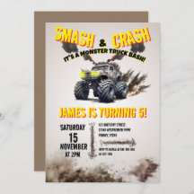 Modern SMASH & CRASH Monster Lastbil Födelsedagsfe