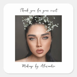 Modern Smink Artist Foto Elegant Skrift Fyrkantigt Klistermärke