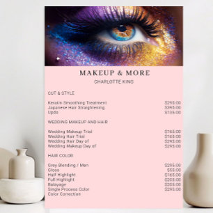 Modern, sminkfotosalong prislista poster