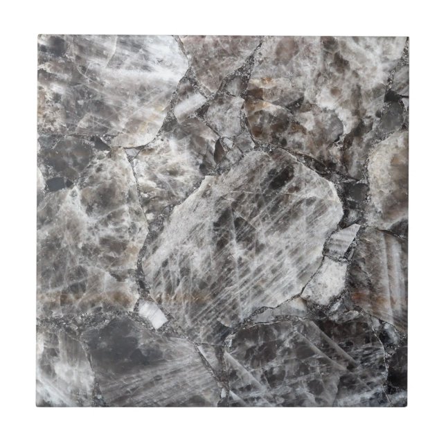 Modern Smokey Quartz Crystal Gemstone-utskrift Kakelplatta (Framsidan)