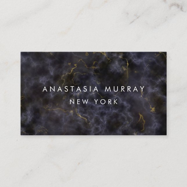 Modern Smoky Black White Marble Minimalist Luxury Visitkort (Framsida)