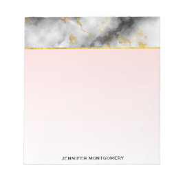 Modern smoky Grått Marble med Guld Ribbon Anteckningsblock