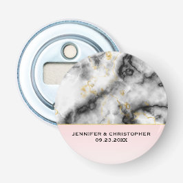 Modern smoky Grått Marble med Guld Ribbon Bröllop Flasköppnare