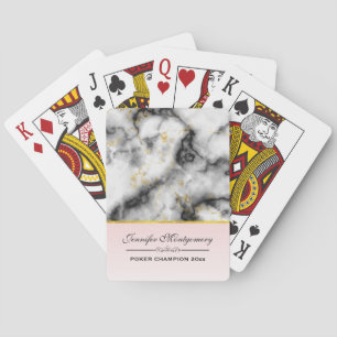 Modern smoky Grått Marble med Guld Ribbon Casinokort