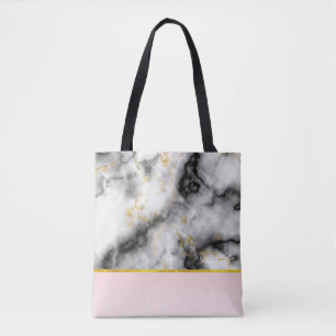 Modern smoky Grått Marble med Guld Ribbon Tygkasse
