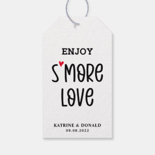Modern S'more Kärlek Bröllop Gift Märkres Presentetikett