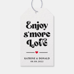 Modern S'more Kärlek Bröllop Gift Märkres Presentetikett
