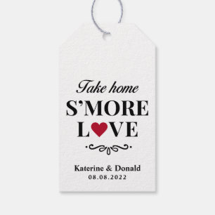 Modern S'more Kärlek Bröllop Gift Märkres Presentetikett