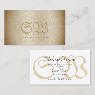 Modern Snake Mönster Pastel Beige Färg Monogram Visitkort