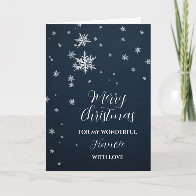 Modern Snö Fiancée God jul Kort (Framsida)