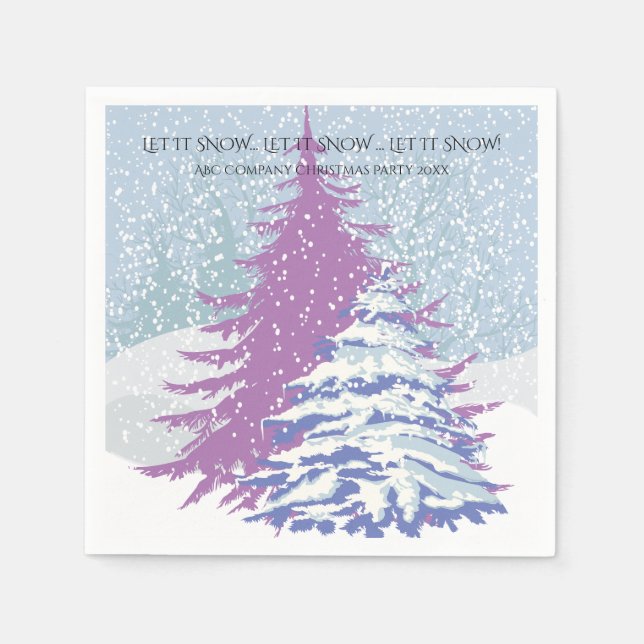 Modern Snö Julgran CHANGE FÄRG Pappersservett (Framsidan)