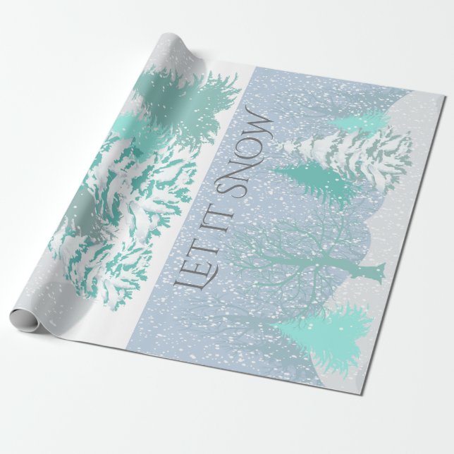 Modern Snö Julgran CHANGE FÄRG Presentpapper (Utrullad)