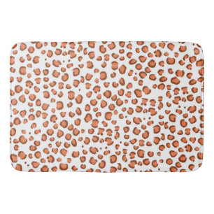 Modern Snö Leopard Animal Print Mönster Red Badrumsmatta