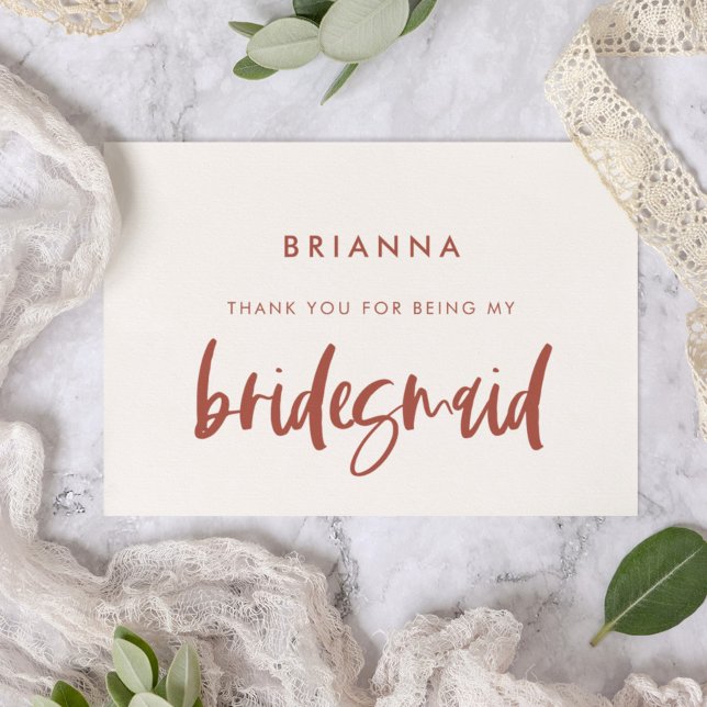 Modern snö rosa Bridesmaid tackar dig för textkort Inbjudningar (Skapare uppladdad)