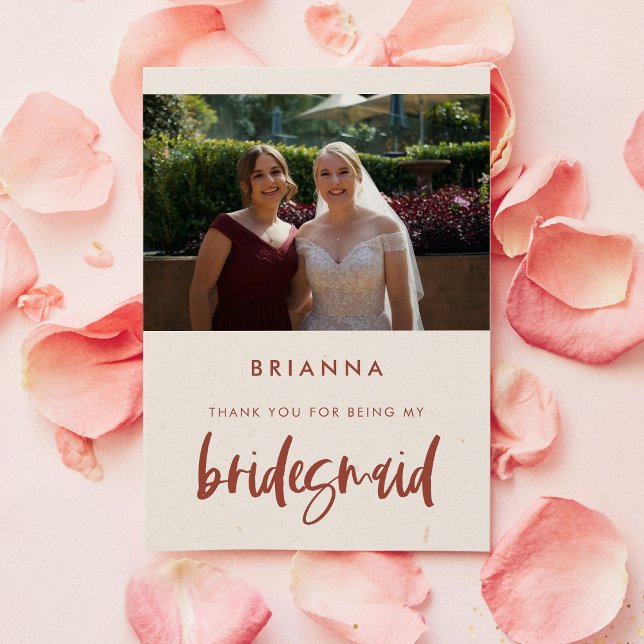 Modern snö rosa Bridesmaid tackkort Inbjudningar (Skapare uppladdad)