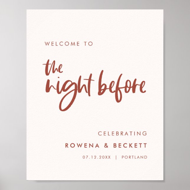 Modern snö rosa Välkommen till natten före Poster (Framsidan)