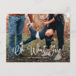 Modern Snö Script 2 Foto Helg Vykort