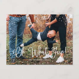 Modern Snö Script 2 Foto Helg Vykort