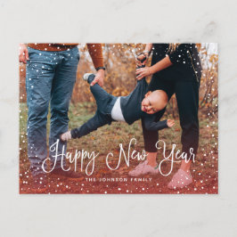 Modern Snö Script 2 Foto Helg Vykort