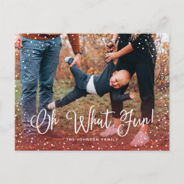 Modern Snö Script 2 Foto Helg Vykort