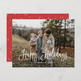 Modern Snö Script 2-foto Julkort