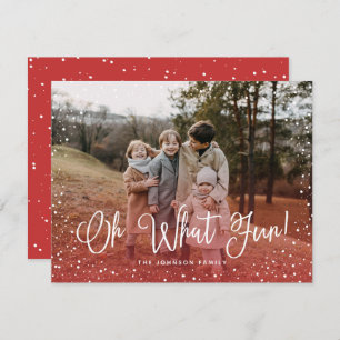 Modern Snö Script 2-foto Julkort