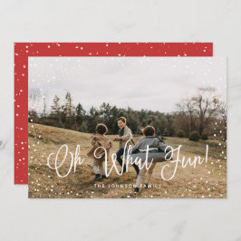 Modern Snö Script 2-foto Julkort