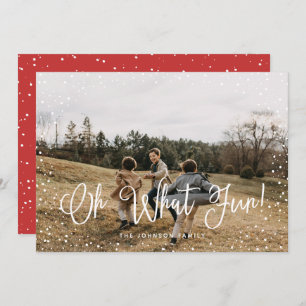 Modern Snö Script 2-foto Julkort